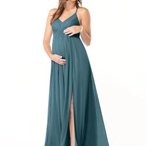 Azazie Teal Maternity Bridesmaid Dress